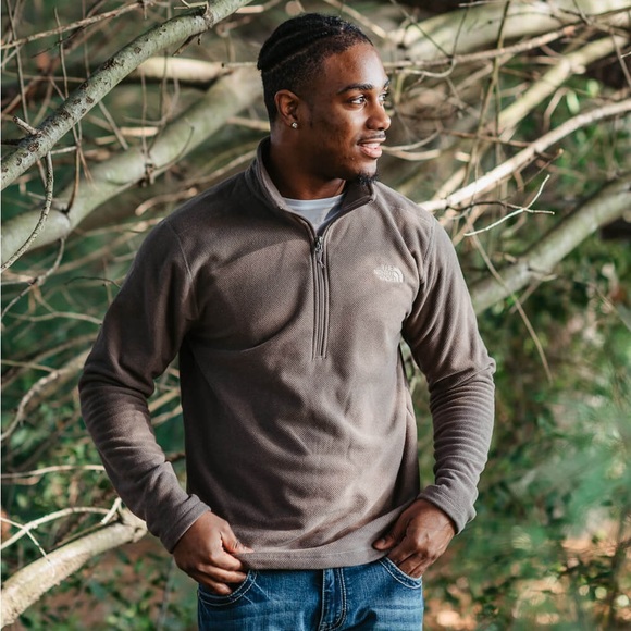 The North Face Tan 1/4 Zip Micro Fleece Pullover Jacket Men's Size M - Picture 11 of 11